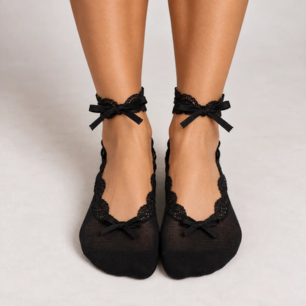 Calzini Ballerina con Pizzo nero